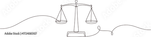 Minimalist line drawing of a balance scale justice equilibrium