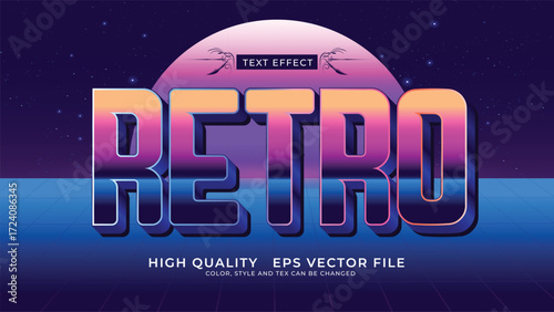 Retro 3d editable text effect