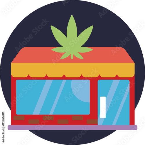A storefront representing a cannabis dispensary or retail shop.