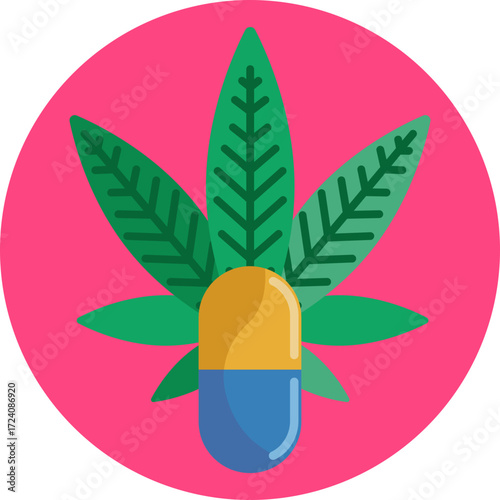 A capsule representing cannabis-derived medicine or supplements.