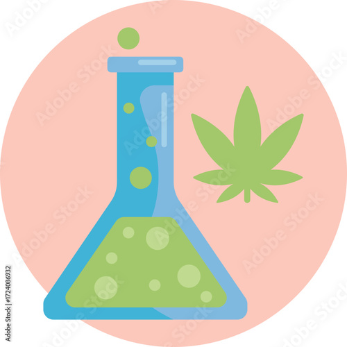 A laboratory flask used for cannabis extraction and testing.