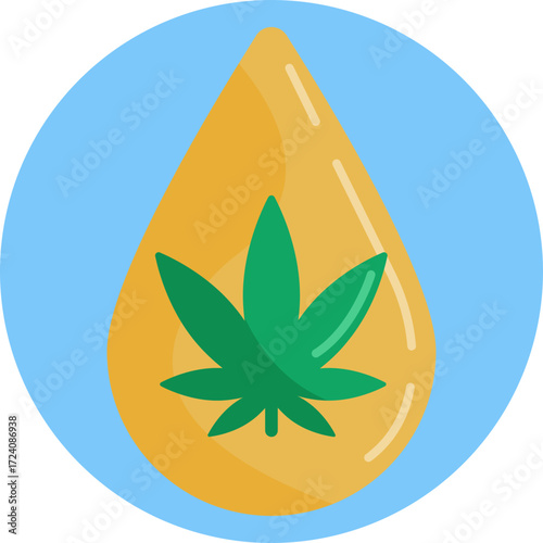 A single droplet representing cannabis oil or extract.