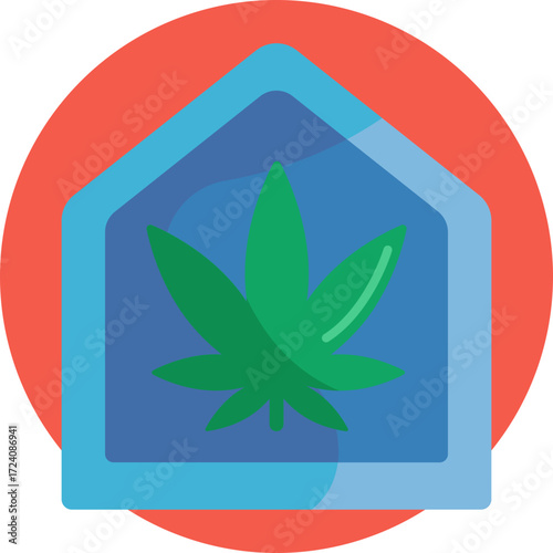 Symbol of cannabis, commonly associated with recreational or medicinal use.
