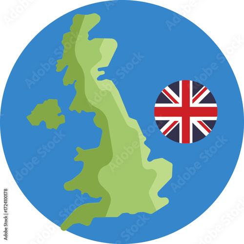 Outline of the United Kingdom showing its main islands and borders.
