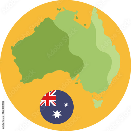 A simple outline of Australia’s geographic shape.