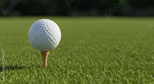 Wallpaper Mural Minimal golf ball and tee on grass field with sharp light and shadow Torontodigital.ca