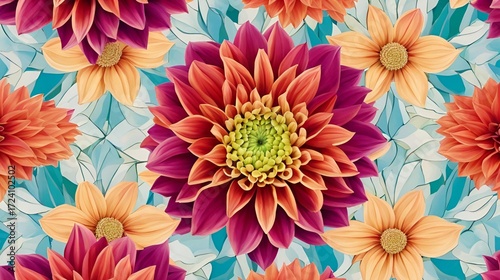 A captivating close-up of vibrant dahlia flowers showcasing their distinctive charm and beautiful, eye-catching colors, a true showstopper in any garden.