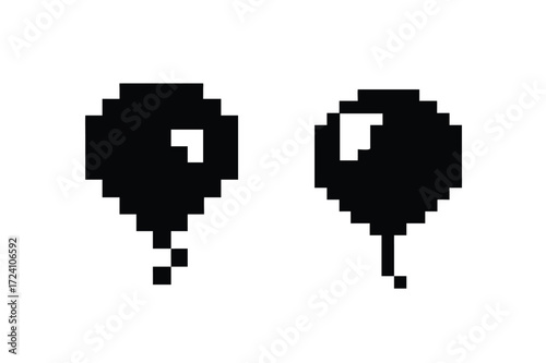 pixel ballon silhouette vector,pixel ballon icon