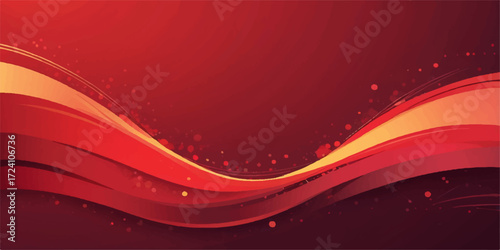 Vibrant red and pink abstract background with flowing wave patterns and glowing lines, a modern vector illustration for web design or art