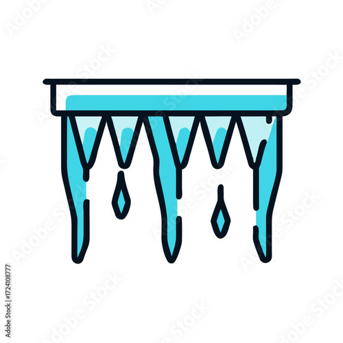 Blue icicles icon hanging down.