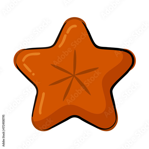 vector icon of a glossy orange star — bright cartoon-style symbol
