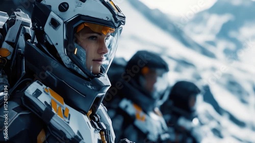 Close-up of an astronaut's faceplate with visor down, suitable for sci-fi or technology-themed projects