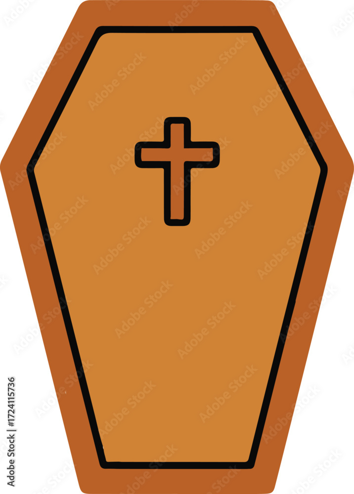 Obraz premium A coffin simple vector art