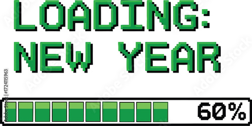 Loading new year 60 percent progress bar festive celebration vector