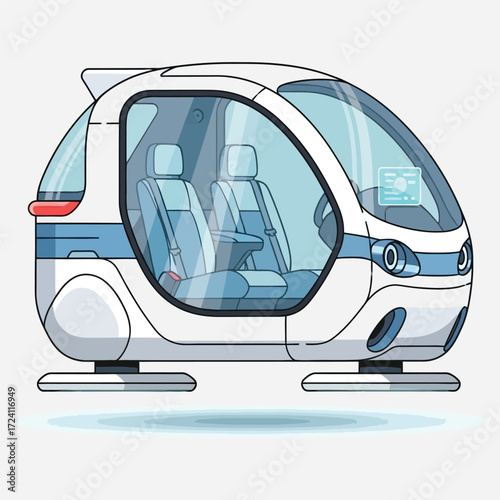 Futuristic Pod Vehicle Concept for Autonomous Travel and Modern Transportation