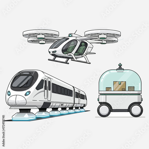Future of Transportation Autonomous Futuristic Vehicles and Hover Train