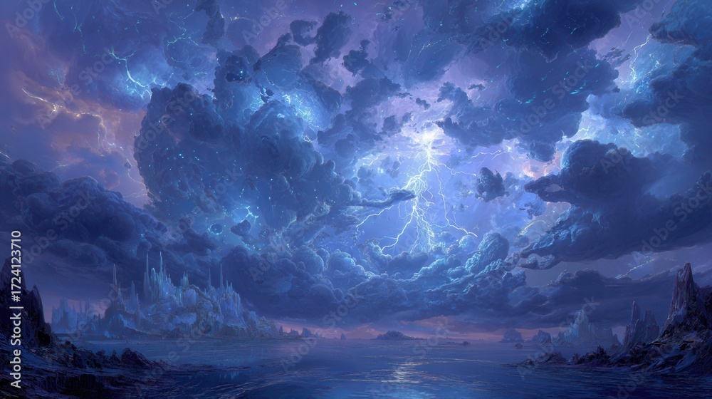 Fototapeta premium night sky and clouds