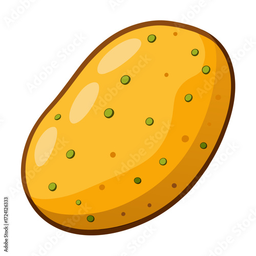 Isolated cartoon potato vector illustration for food design and agricultural concepts and recipes