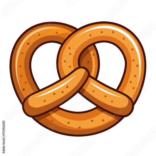 Delicious pretzel bakery food vector illustration for german snack and brezel day celebration