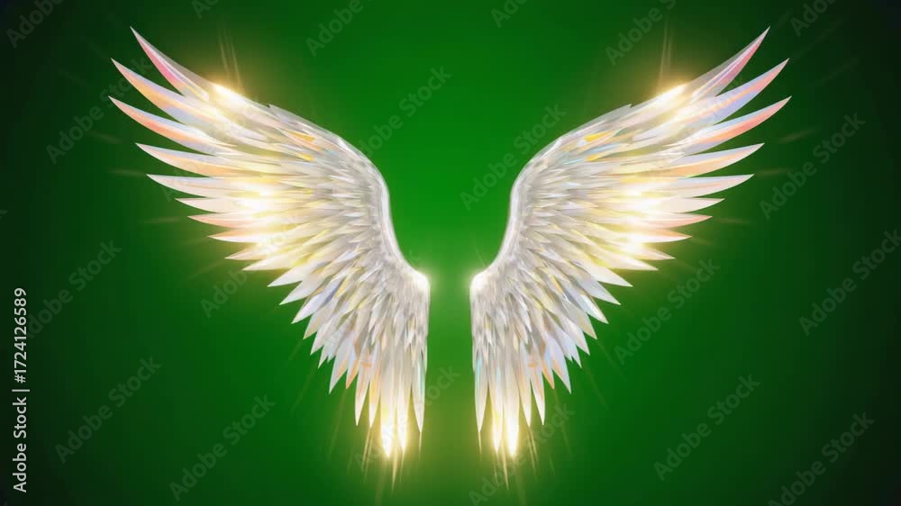 Wing Flapping Animation Angel wings animation on green screen background isolated flapping ...