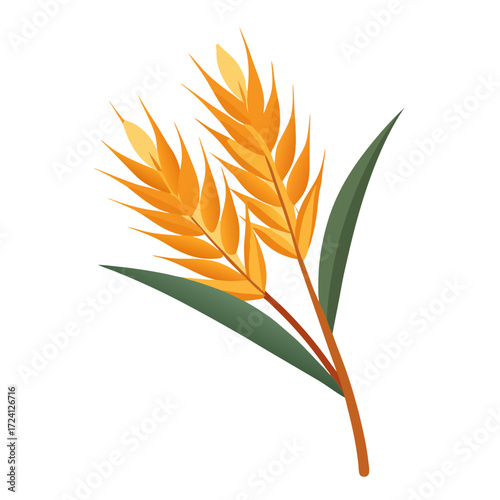 Illustration of wheat stalks agricultural crop grain harvest farming agriculture food source golden field