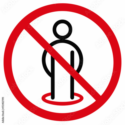 3d render of a man sign not allowed