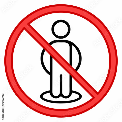 3d render of a man sign not allowed