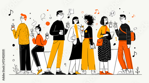 Diverse group enjoying drinks at a social gathering