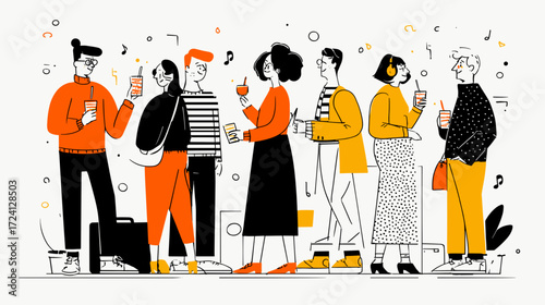 Diverse group enjoying drinks at a social gathering