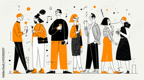 Young people socializing with drinks in a lively setting