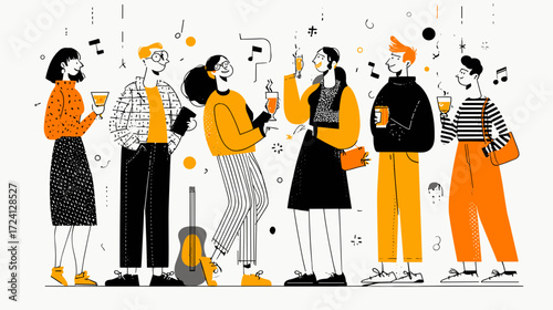 Friends enjoying drinks at a social gathering