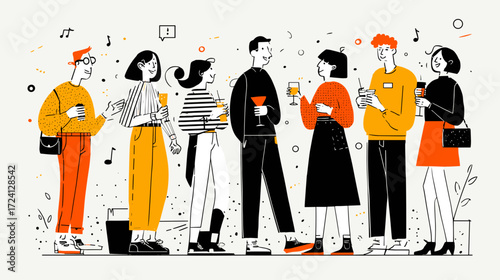 Group of friends enjoying a party
