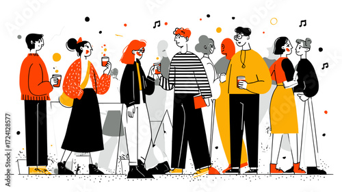 Diverse group enjoying drinks at a social gathering