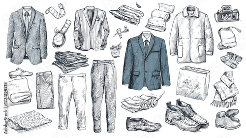 Hand-drawn clothing and accessories collection