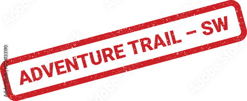 A red rectangular stamp announces Adventure Trail SW