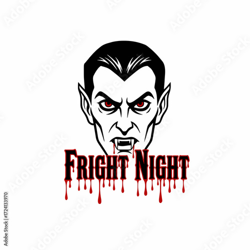 Vampire fright night halloween spooky horror scary creepy monster blood evil halloween fright night vector