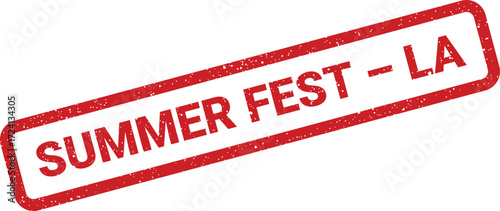 A red rectangular stamp announces Summer Fest in Los Angeles