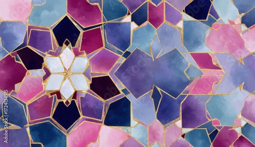 Abstract floral mosaic pattern