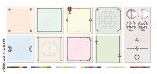 a border of traditional Korean patterns
