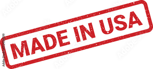 A red rectangular stamp displays the text Made in USA at a diagonal angle