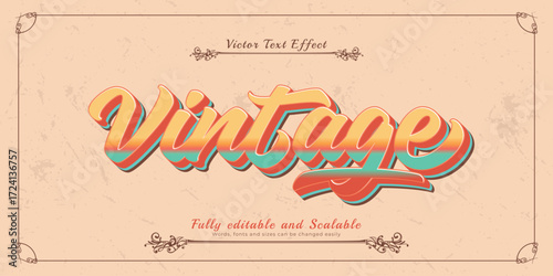 Vintage retro  editable text effect