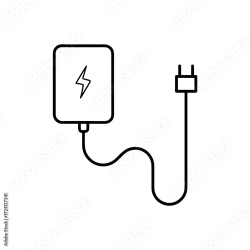 Charger with lightning symbol