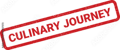 A red rectangular stamp displays the words Culinary Journey in a grunge style