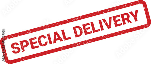 A red rectangular stamp displays the words Special Delivery at a diagonal angle