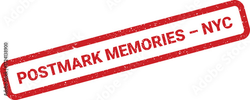 A red rectangular stamp reads Postmark Memories NYC, angled diagonally across a 