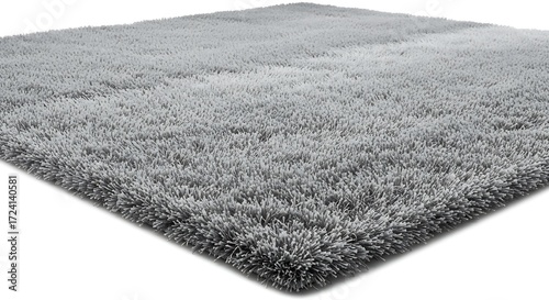 Stylish gray shaggy rug adding texture and comfort to home interiors