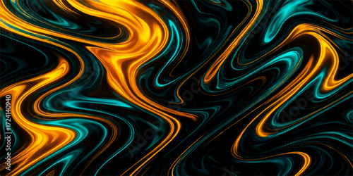 An abstract fractal background with a colorful wave pattern of swirling lines, creating a vibrant light vortex illustration