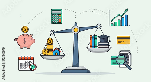 Balancing education costs and financial savings.  Smart financial planning involves weighing tuition fees against savings goals.