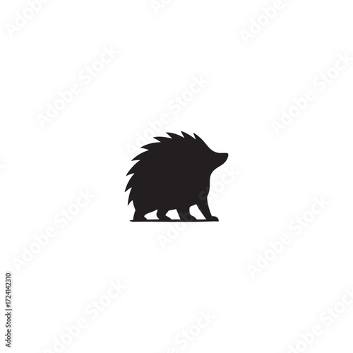 simple hedgehog silhouette in black