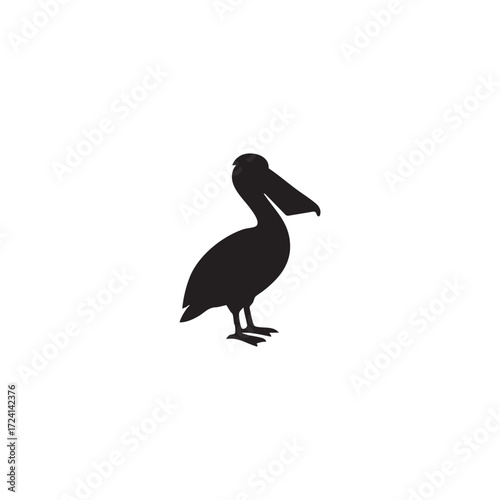 simple pelican silhouette in black